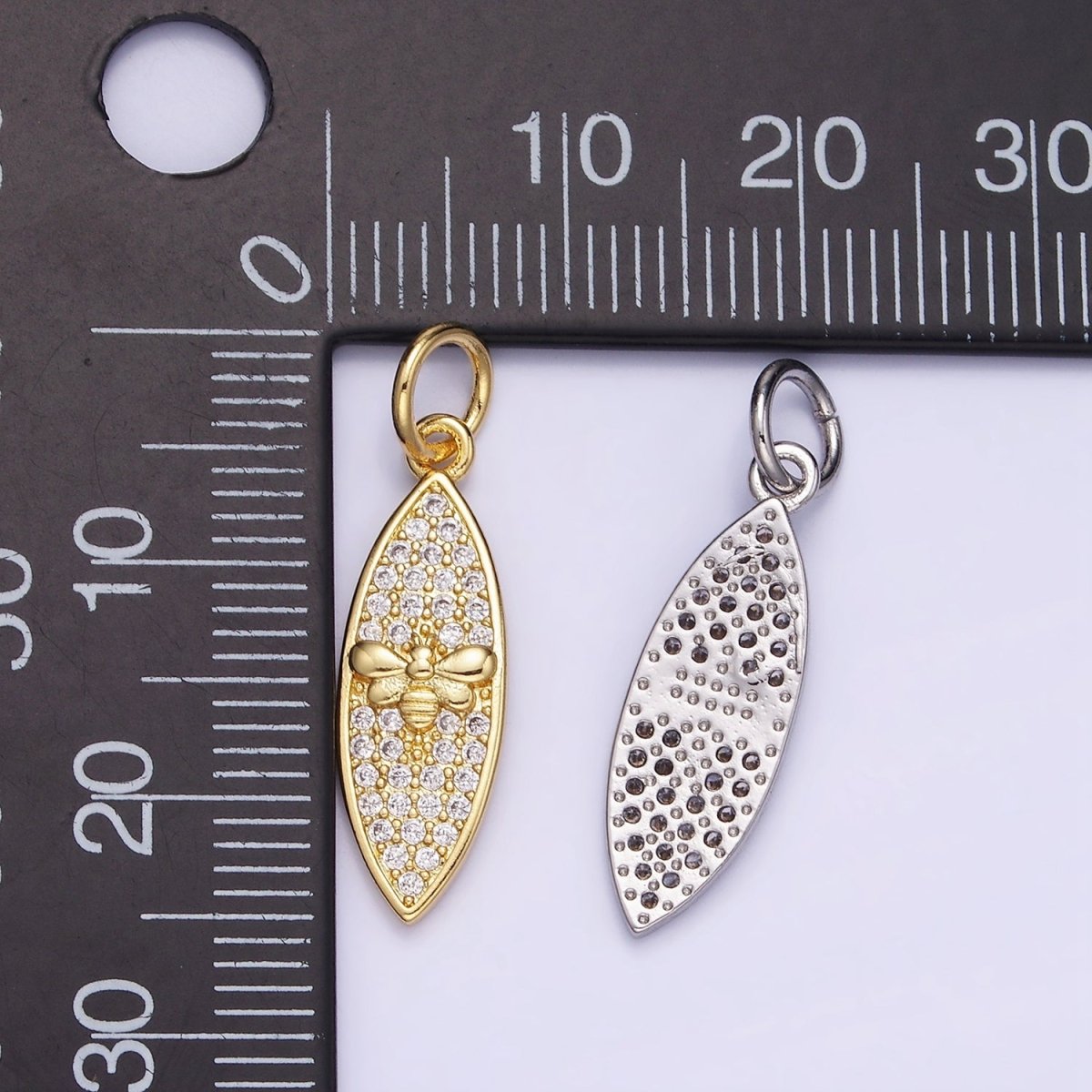14K Gold Filled Queen Bumble Been Micro Paved CZ Sphere Charm in Gold & Silver | W494