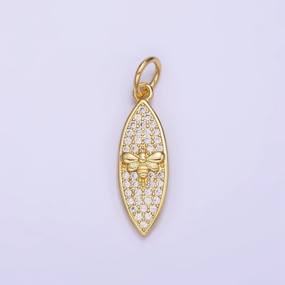 14K Gold Filled Queen Bumble Been Micro Paved CZ Sphere Charm in Gold & Silver | W494