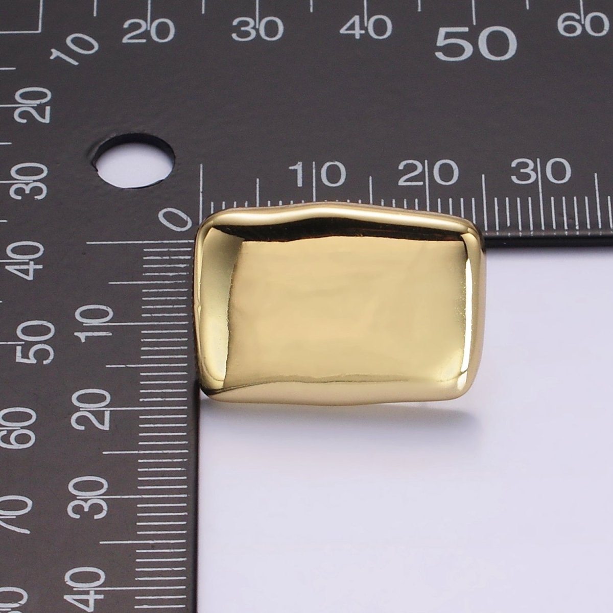 14K Gold Filled Rectangular Bar Stud Earrings in Gold & Silver | AE106 AE107