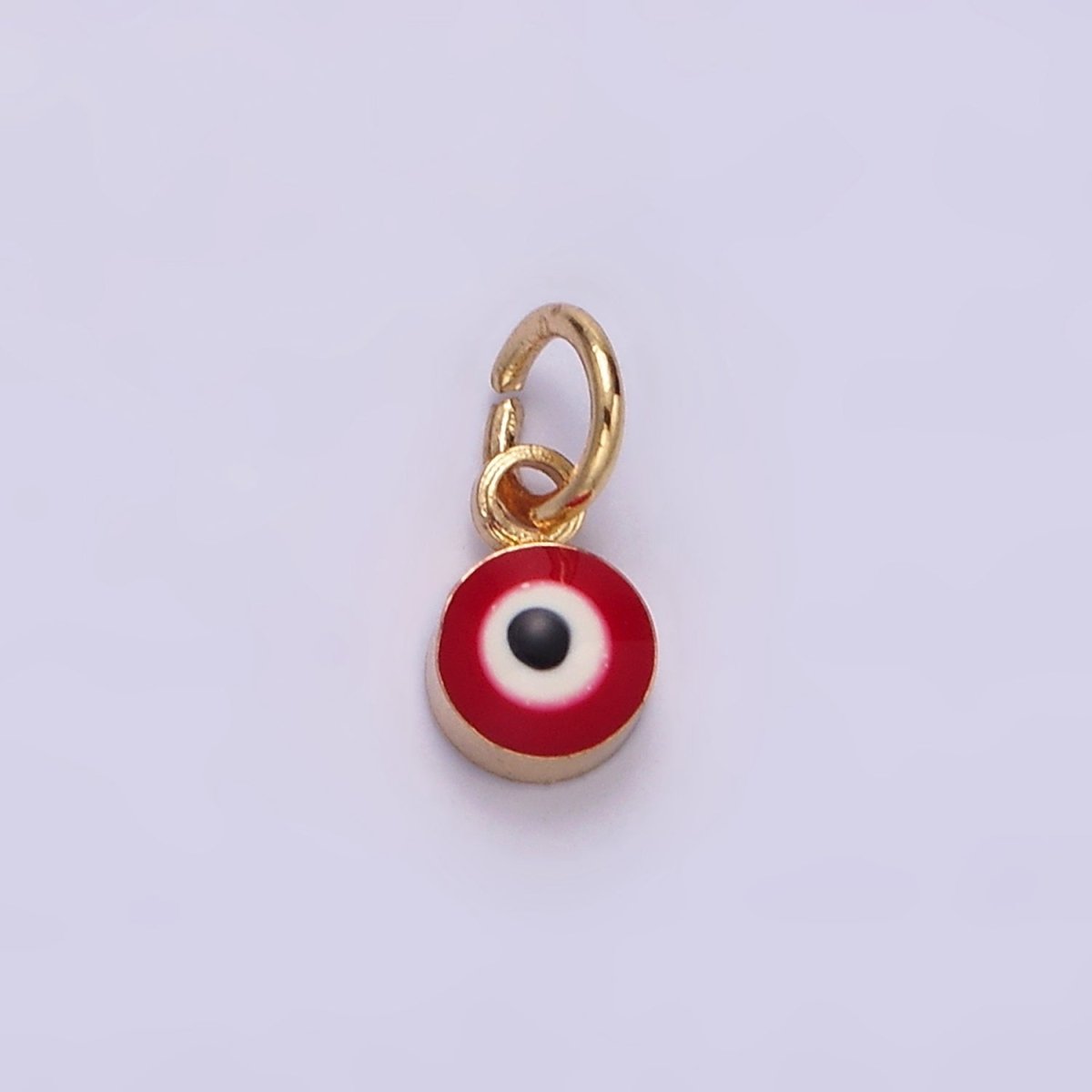 14K Gold Filled Red, Blue, White, Purple Evil Eye Enamel Round Add-On Charm | N1151 - N1154