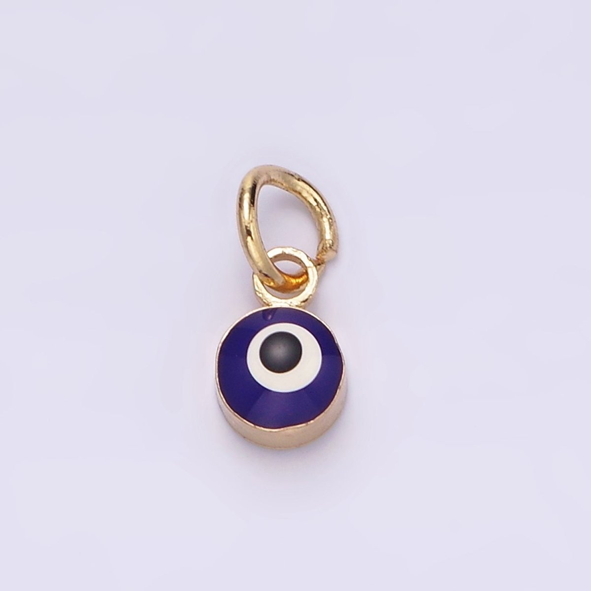 14K Gold Filled Red, Blue, White, Purple Evil Eye Enamel Round Add-On Charm | N1151 - N1154