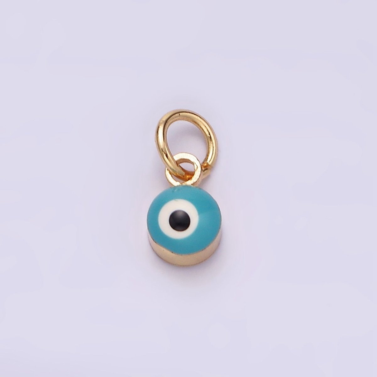 14K Gold Filled Red, Blue, White, Purple Evil Eye Enamel Round Add-On Charm | N1151 - N1154