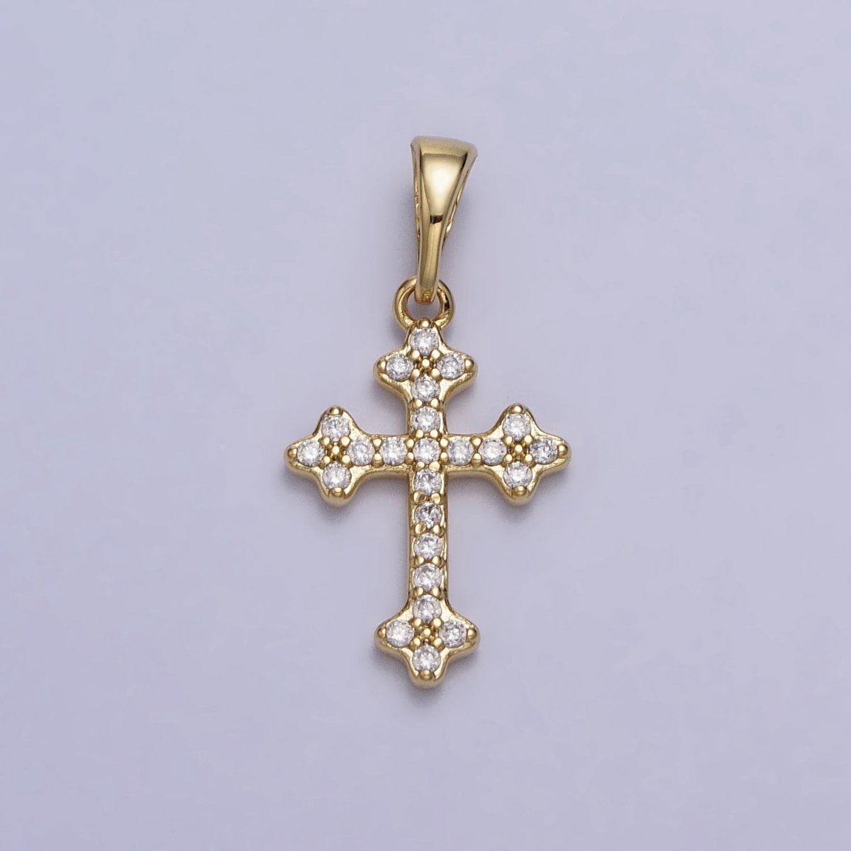 OS 14K Gold Filled Religious Passion Cross Micro Paved CZ Pendant | AA037