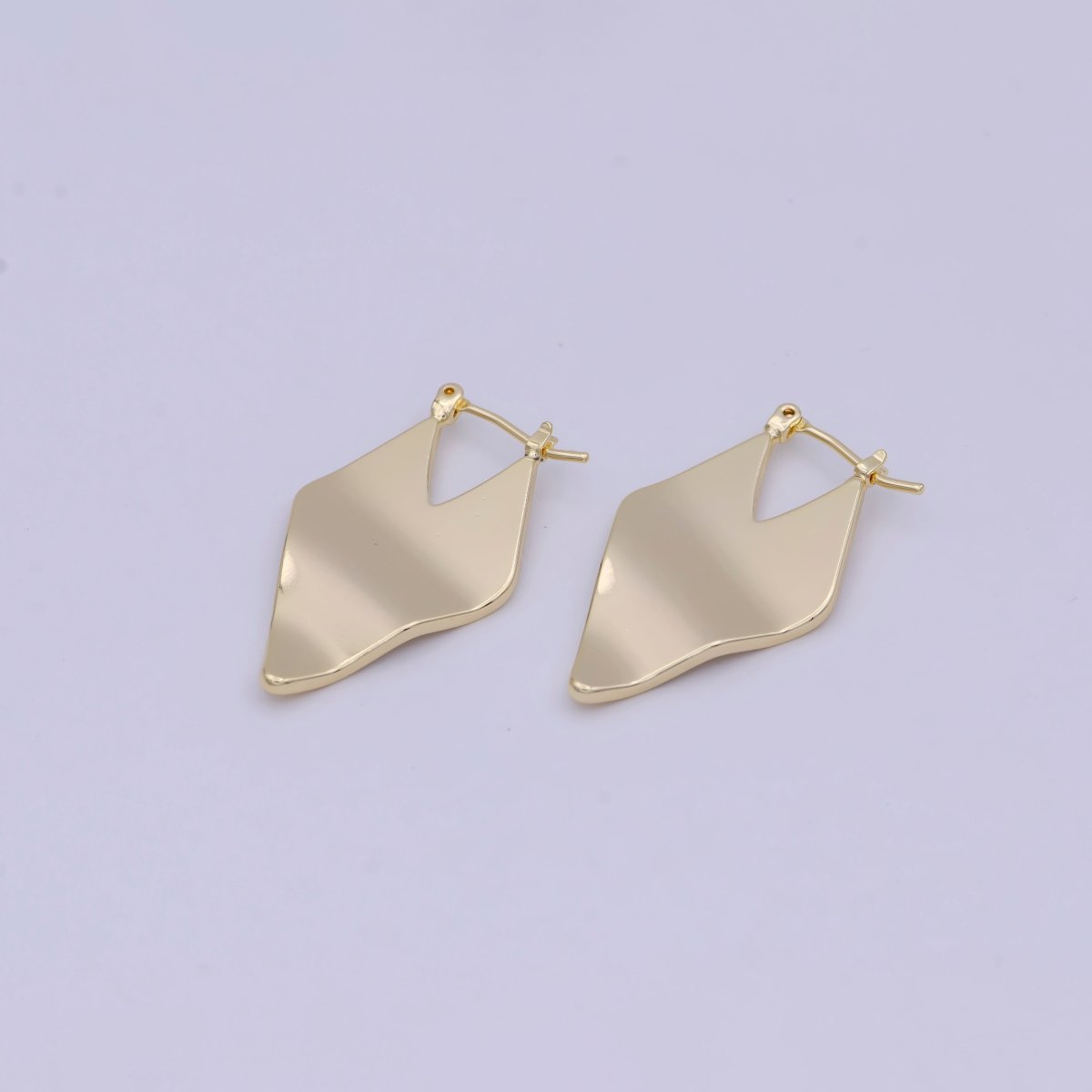 14k Gold Filled Rhombus Hoop Earring Gold Geometric Earring Minimalist Jewelry Modern Earring Hoop T-337