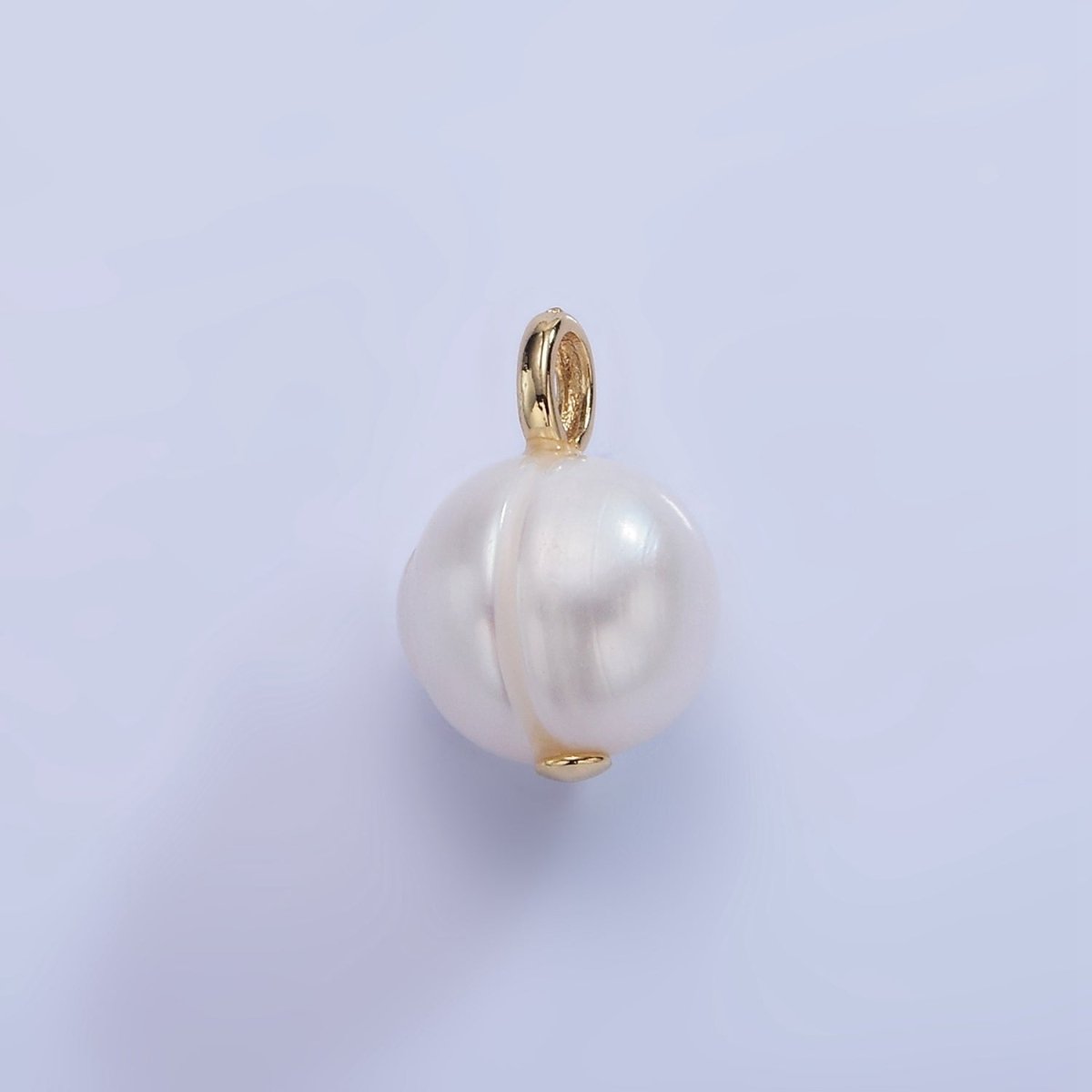 14K Gold Filled Ringed Freshwater Pearl Drop Pendant | P1707