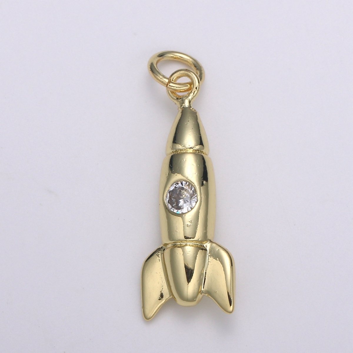 14K Gold Filled Rocket Charm Cute Rocket Ship Charm Pendant for Necklace Bracelet Earring Component Supply D-774
