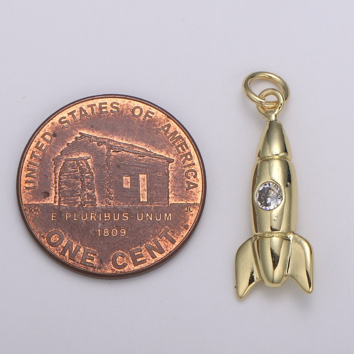 14K Gold Filled Rocket Charm Cute Rocket Ship Charm Pendant for Necklace Bracelet Earring Component Supply D-774