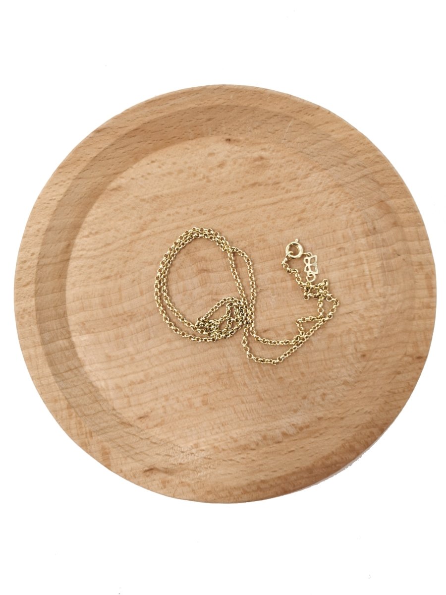 14K Gold Filled Rolo Chain Necklace, 17.7 inch Rolo Finished Chain For Jewelry Making, Dainty 1.5mm Rolo Necklace w/Spring Ring | CN-541