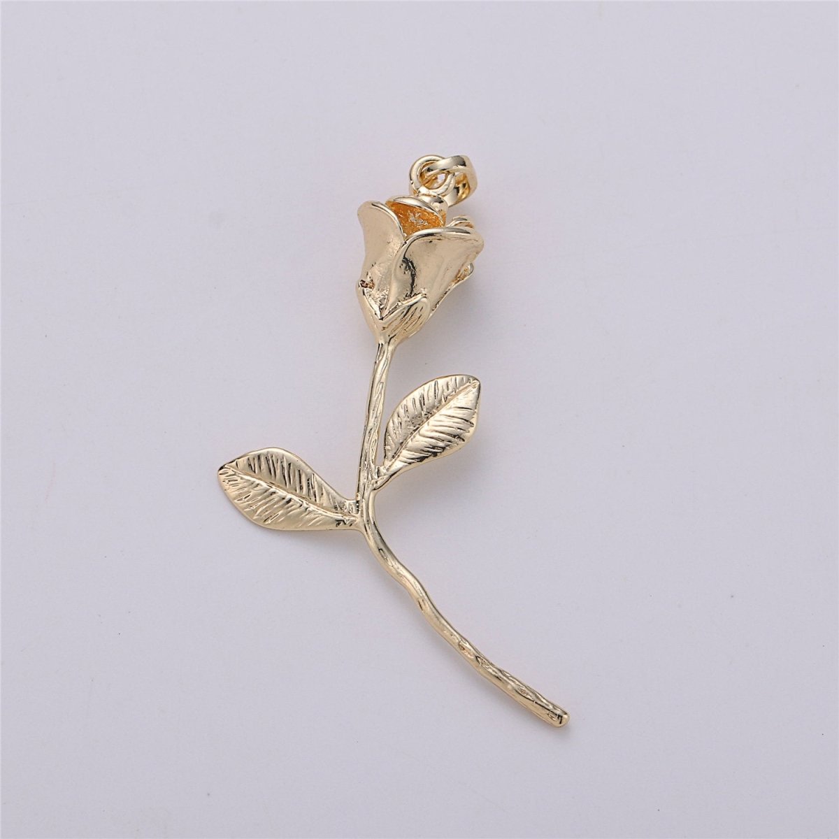 14k Gold Filled rose pendant Gold Rose Pendant Rose Charm Gold Rose Pendant Charm Necklace Gold Little Rose Necklace Rose Flower Pendant I-050