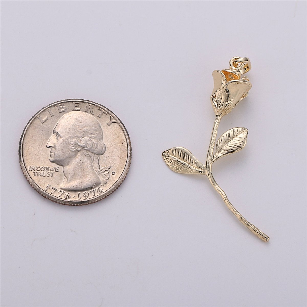14k Gold Filled rose pendant Gold Rose Pendant Rose Charm Gold Rose Pendant Charm Necklace Gold Little Rose Necklace Rose Flower Pendant I-050