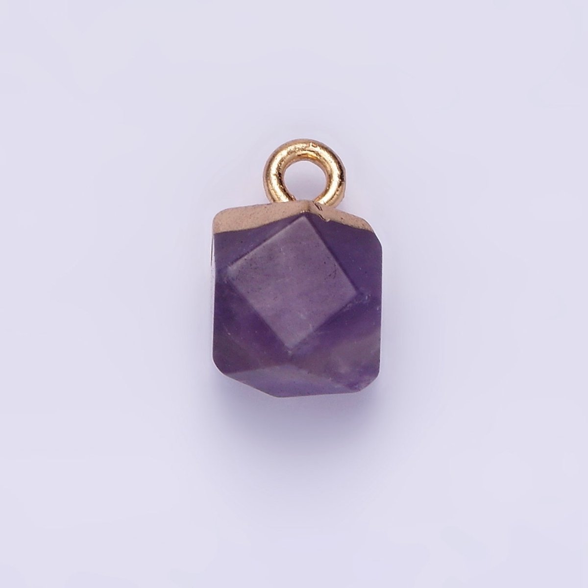 14K Gold Filled Rose Quartz, Onyx, Blue Lace Agate, Rhodonite, Amethyst Multifaceted Round Charm | N1713 - N1717
