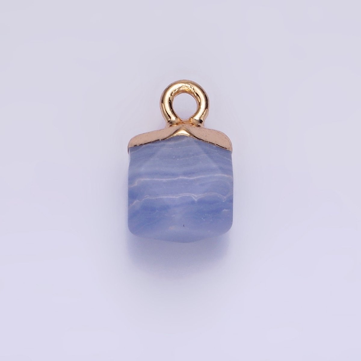 14K Gold Filled Rose Quartz, Onyx, Blue Lace Agate, Rhodonite, Amethyst Multifaceted Round Charm | N1713 - N1717