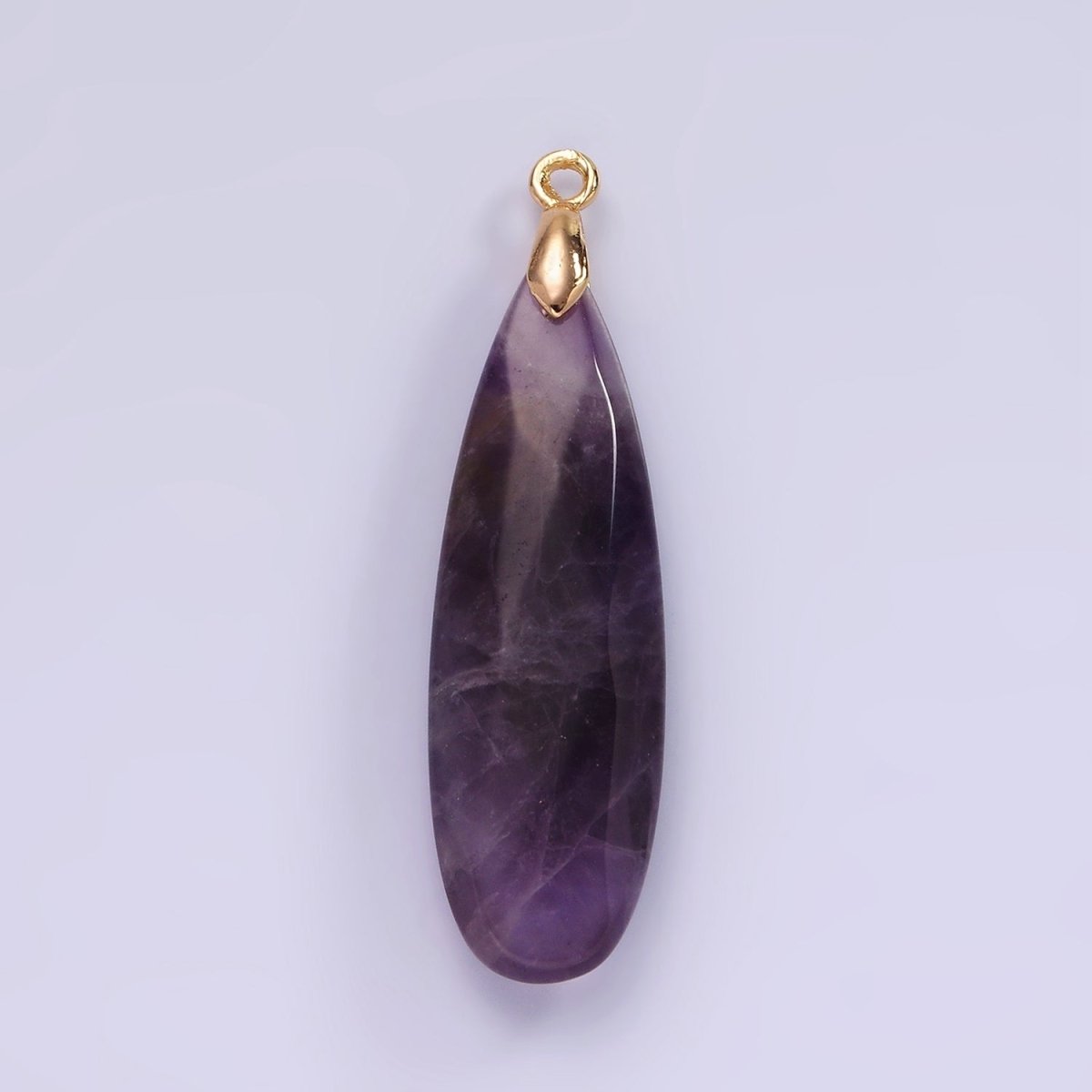 14K Gold Filled Rose Quartz, Tourmaline, Aventurine, Lapis Lazuli, Tiger Eye, Amethyst, Onyx Teardrop Multifaceted Charm | AG471 - AG477