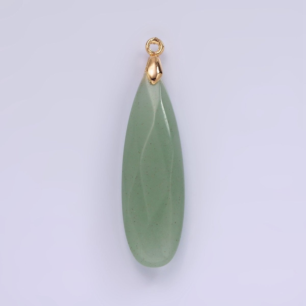 14K Gold Filled Rose Quartz, Tourmaline, Aventurine, Lapis Lazuli, Tiger Eye, Amethyst, Onyx Teardrop Multifaceted Charm | AG471 - AG477