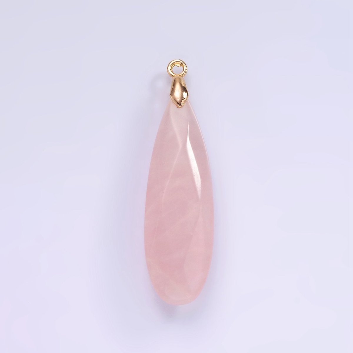 14K Gold Filled Rose Quartz, Tourmaline, Aventurine, Lapis Lazuli, Tiger Eye, Amethyst, Onyx Teardrop Multifaceted Charm | AG471 - AG477