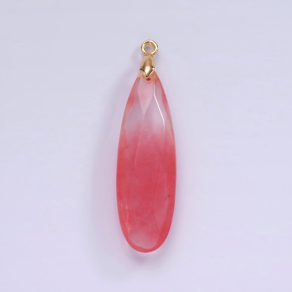 14K Gold Filled Rose Quartz, Tourmaline, Aventurine, Lapis Lazuli, Tiger Eye, Amethyst, Onyx Teardrop Multifaceted Charm | AG471 - AG477