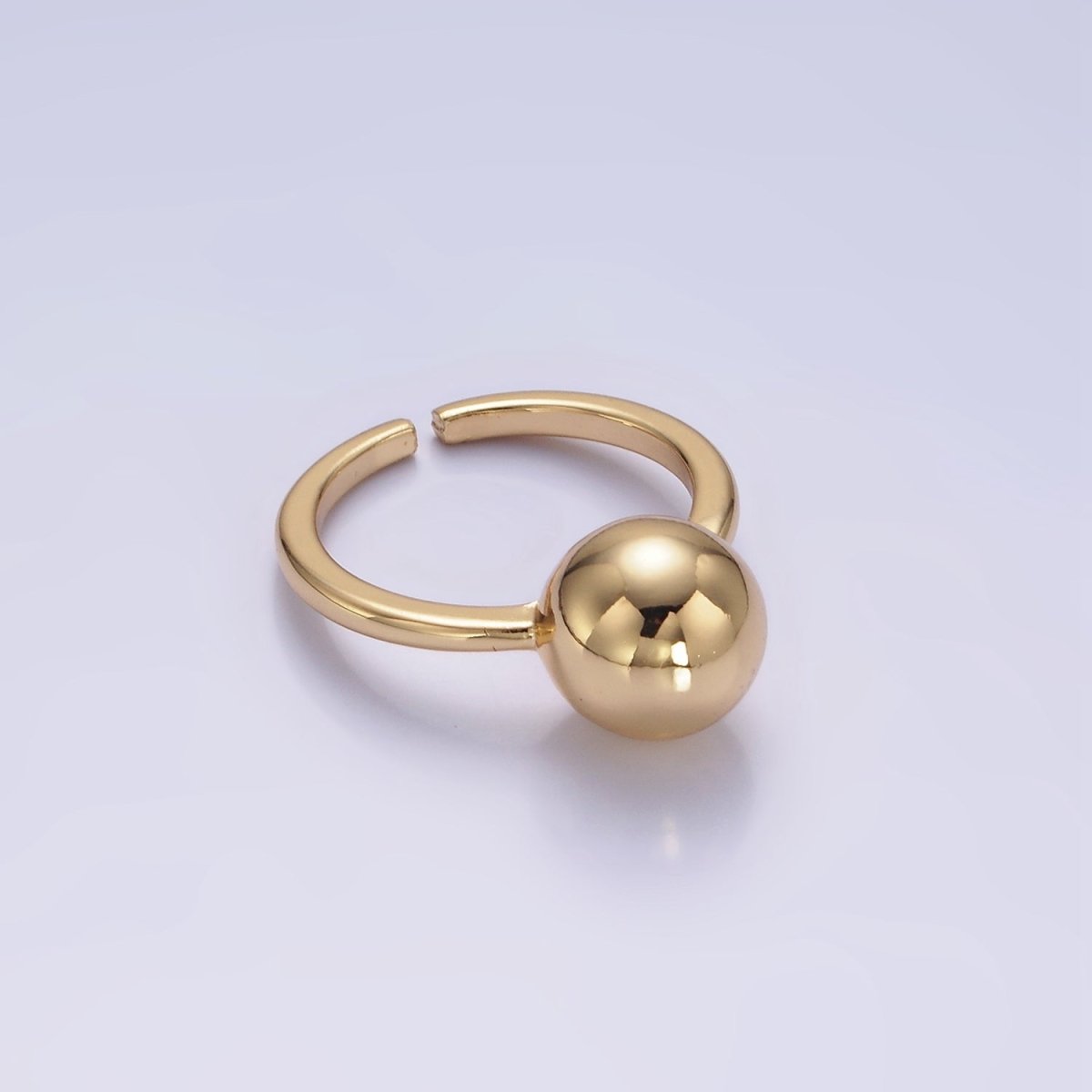 14K Gold Filled Round Bead Bubble Minimalist Solitaire Ring | O1259