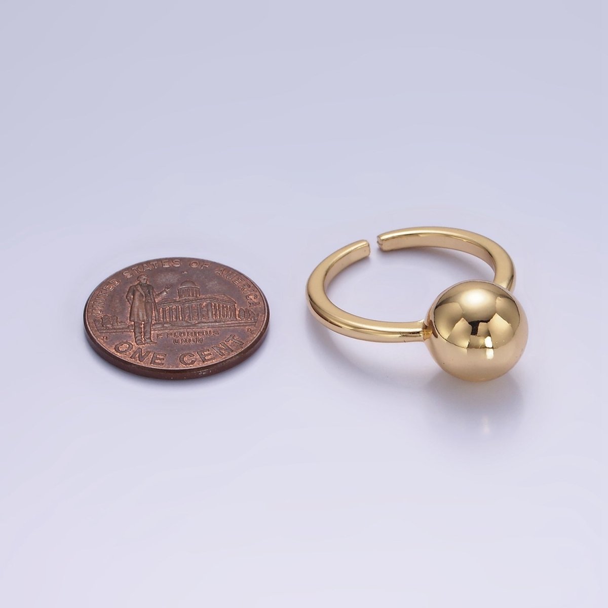 14K Gold Filled Round Bead Bubble Minimalist Solitaire Ring | O1259