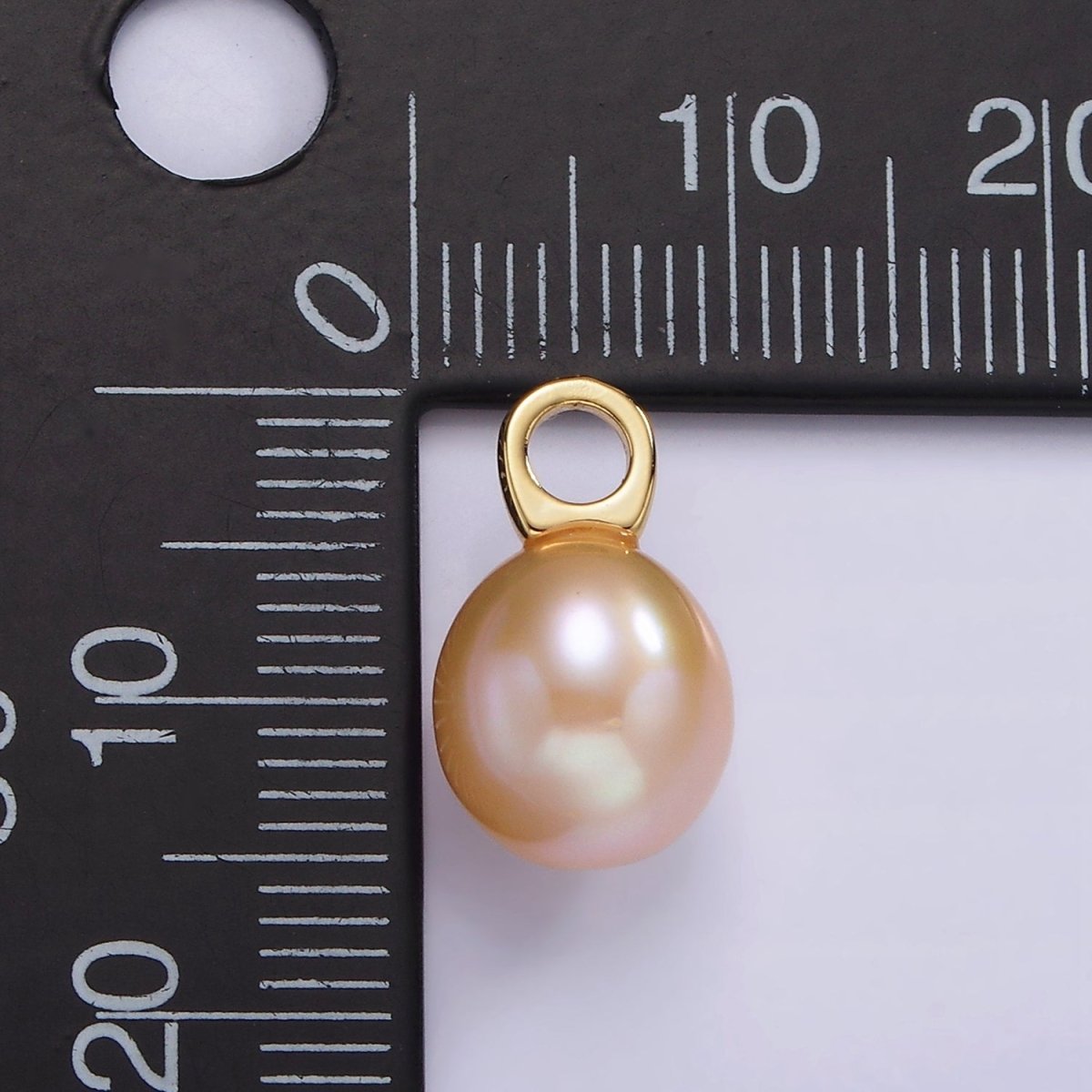 14K Gold Filled Round Pink Freshwater Pearl Drop Pendant | P1662
