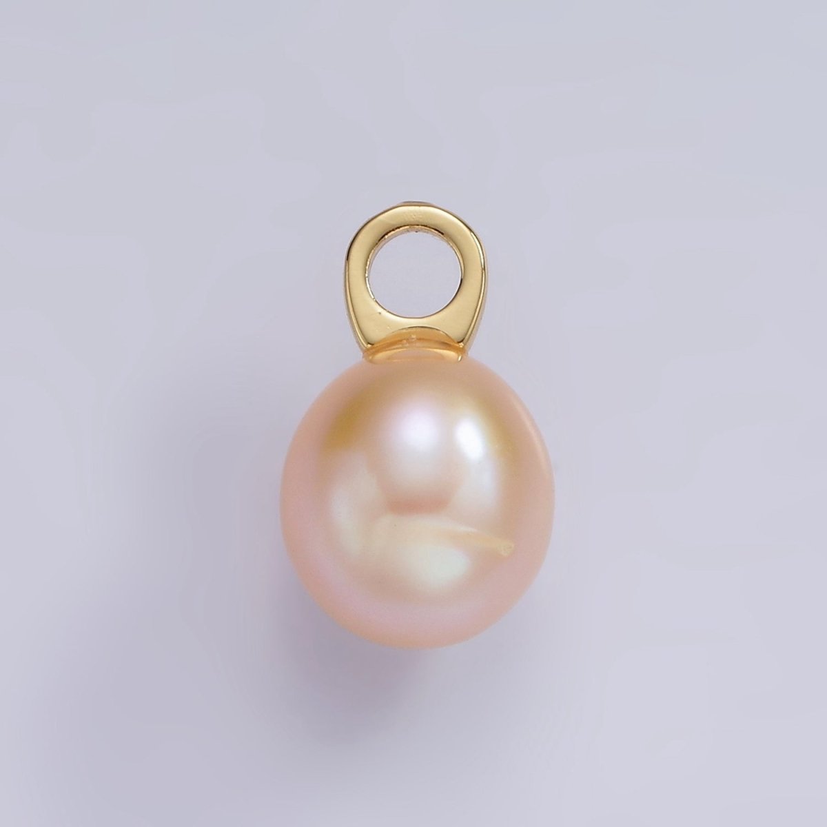 14K Gold Filled Round Pink Freshwater Pearl Drop Pendant | P1662