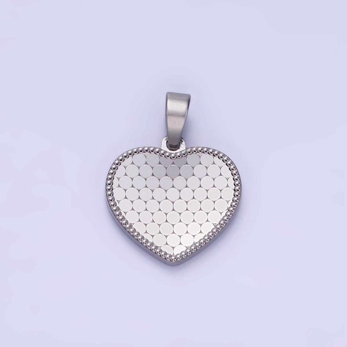 14K Gold Filled Round Textured Minimalist Heart Pendant in Gold & Silver | AA1265