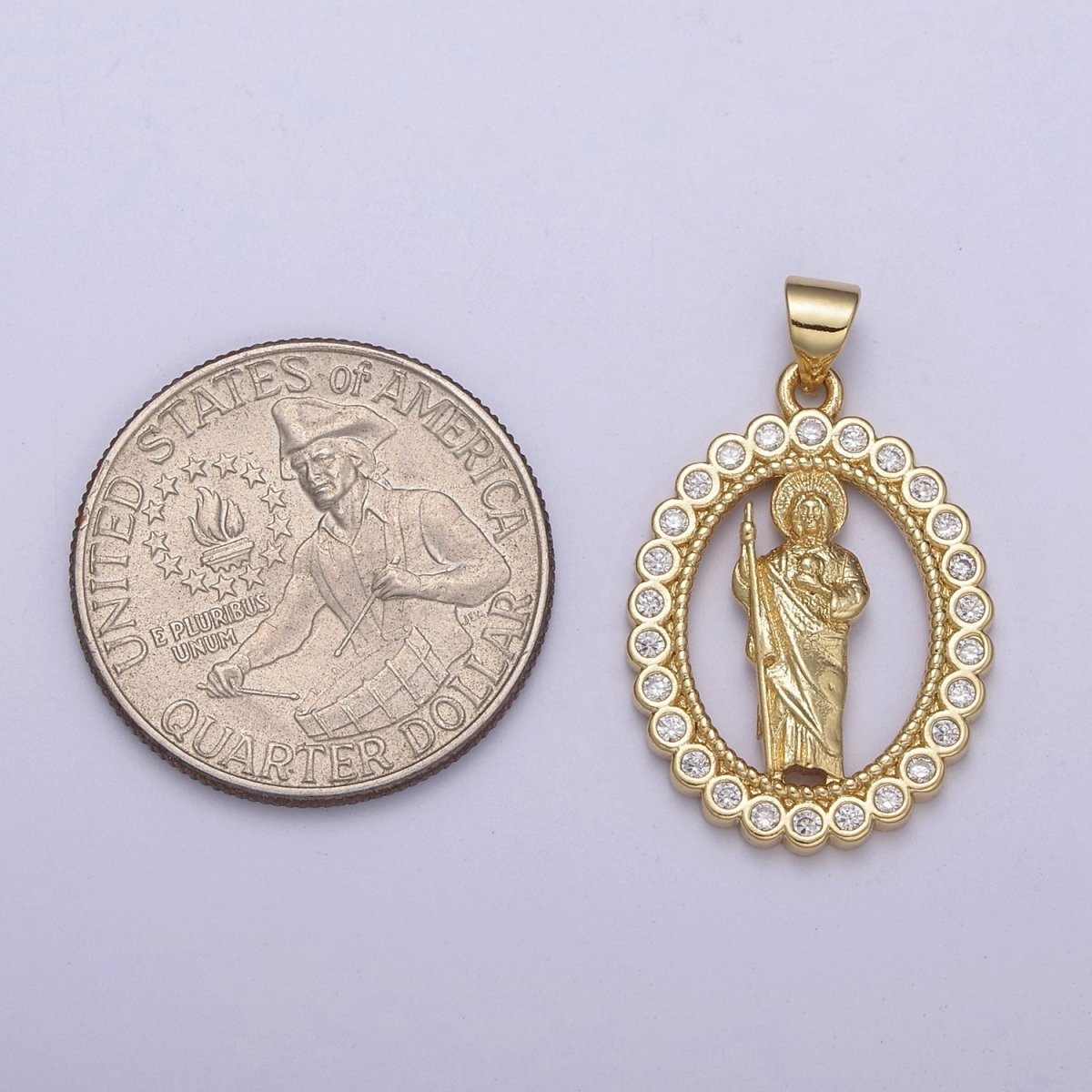 14k Gold filled Saint Jude Pendant San Judas Tadeo Charm necklace, religious jewelry, catholic necklace, San Judas Tadeo charm H-226