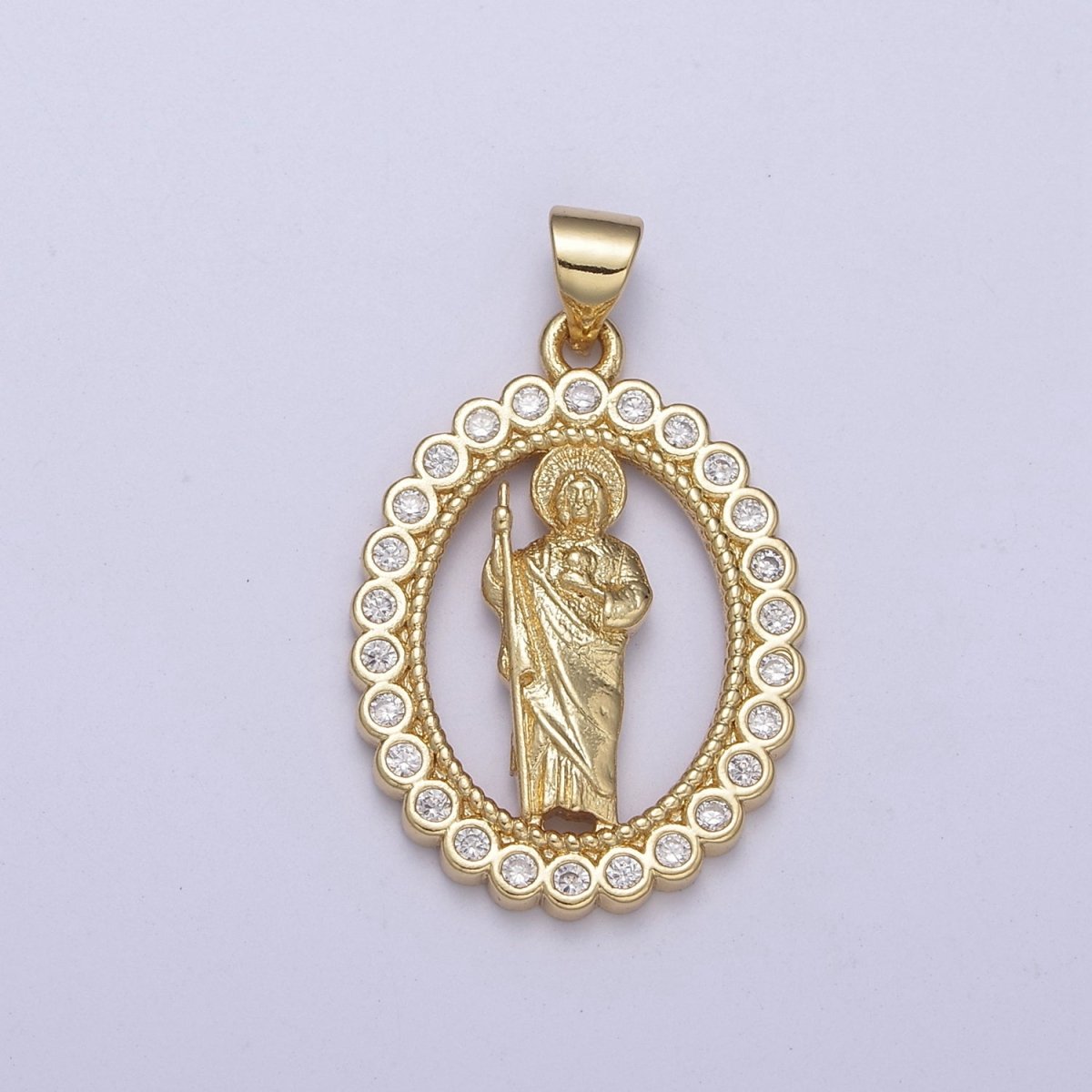 14k Gold filled Saint Jude Pendant San Judas Tadeo Charm necklace, religious jewelry, catholic necklace, San Judas Tadeo charm H-226