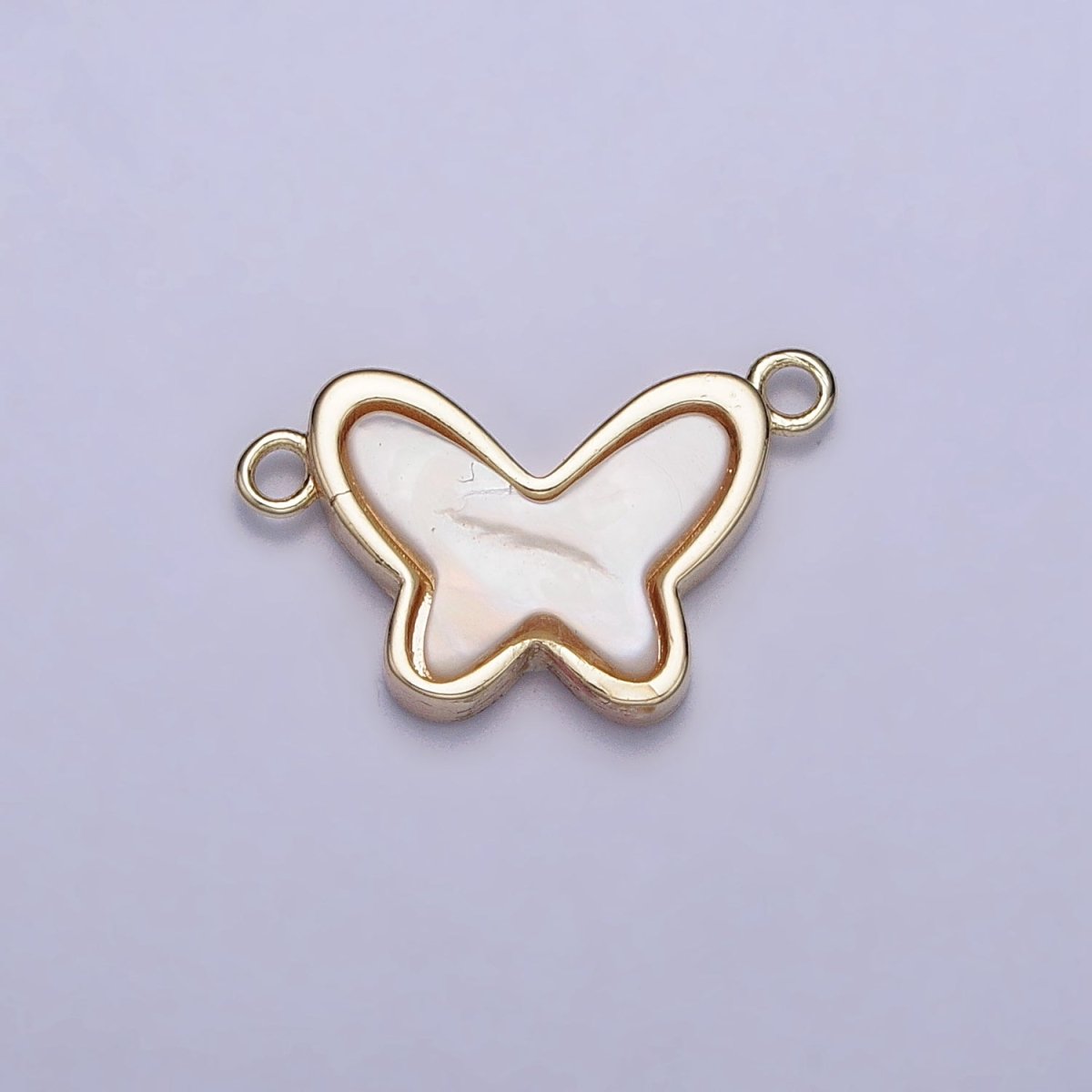 14K Gold Filled Shell Pearl Butterfly Mariposa Animal Connector | Y-875