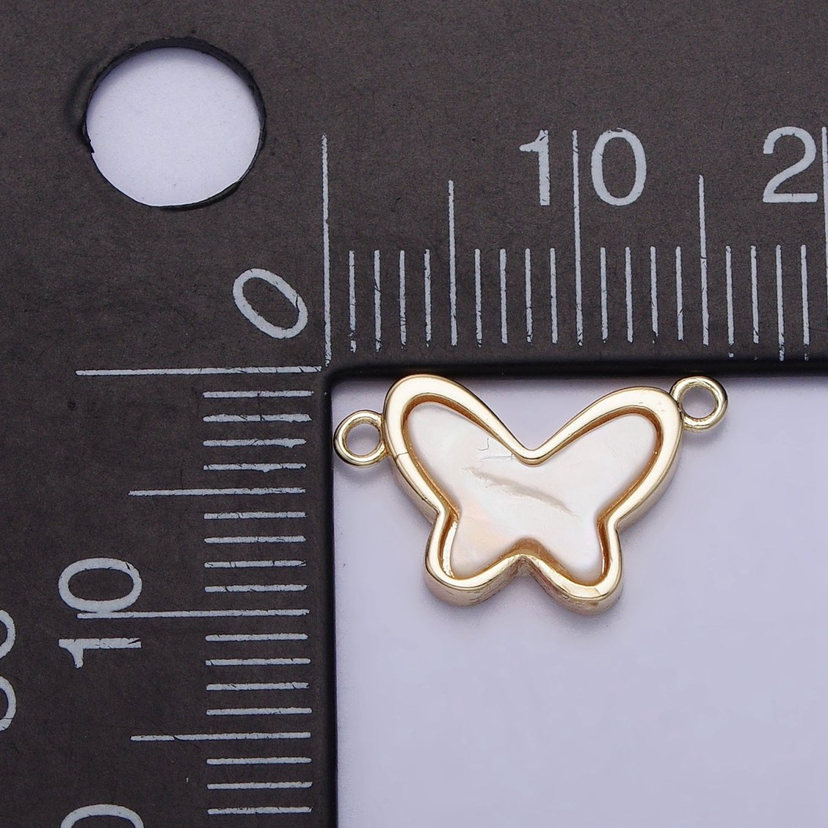 14K Gold Filled Shell Pearl Butterfly Mariposa Animal Connector | Y-875