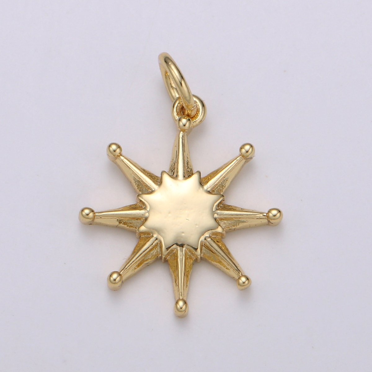 14K Gold Filled Shining Star Pendant Shining Star Charm, Celestial Jewelry Northern Star ChaRM Eight Point Star Charm E-055