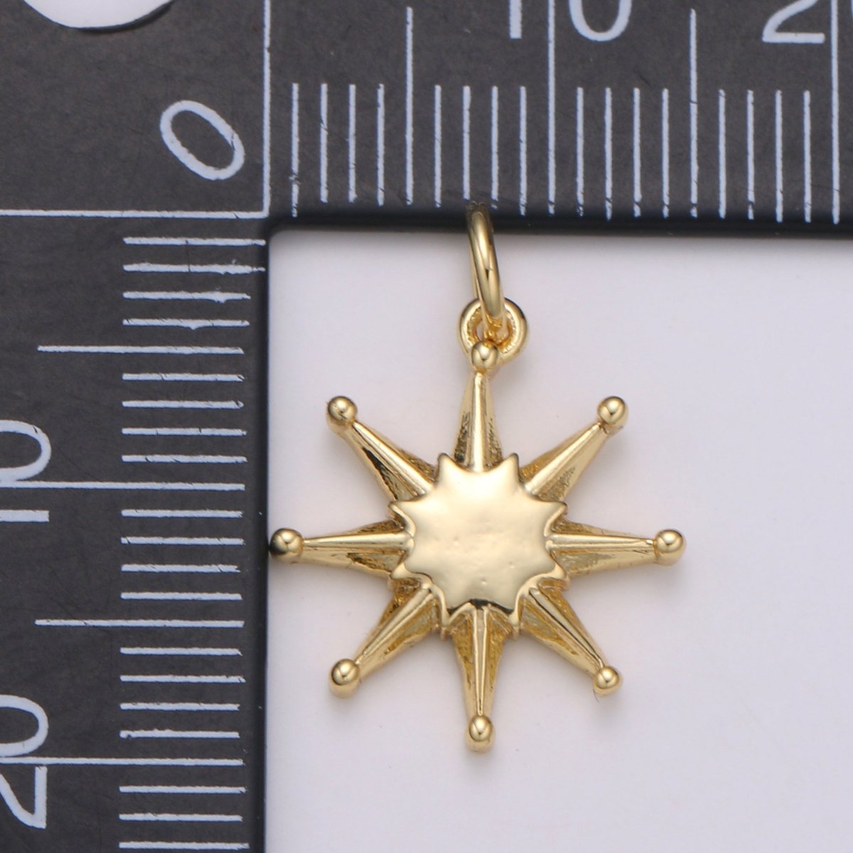 14K Gold Filled Shining Star Pendant Shining Star Charm, Celestial Jewelry Northern Star ChaRM Eight Point Star Charm E-055