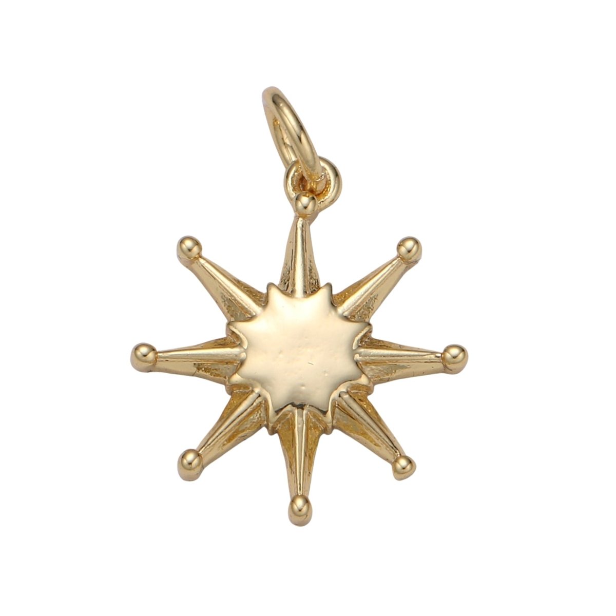 14K Gold Filled Shining Star Pendant Shining Star Charm, Celestial Jewelry Northern Star ChaRM Eight Point Star Charm E-055
