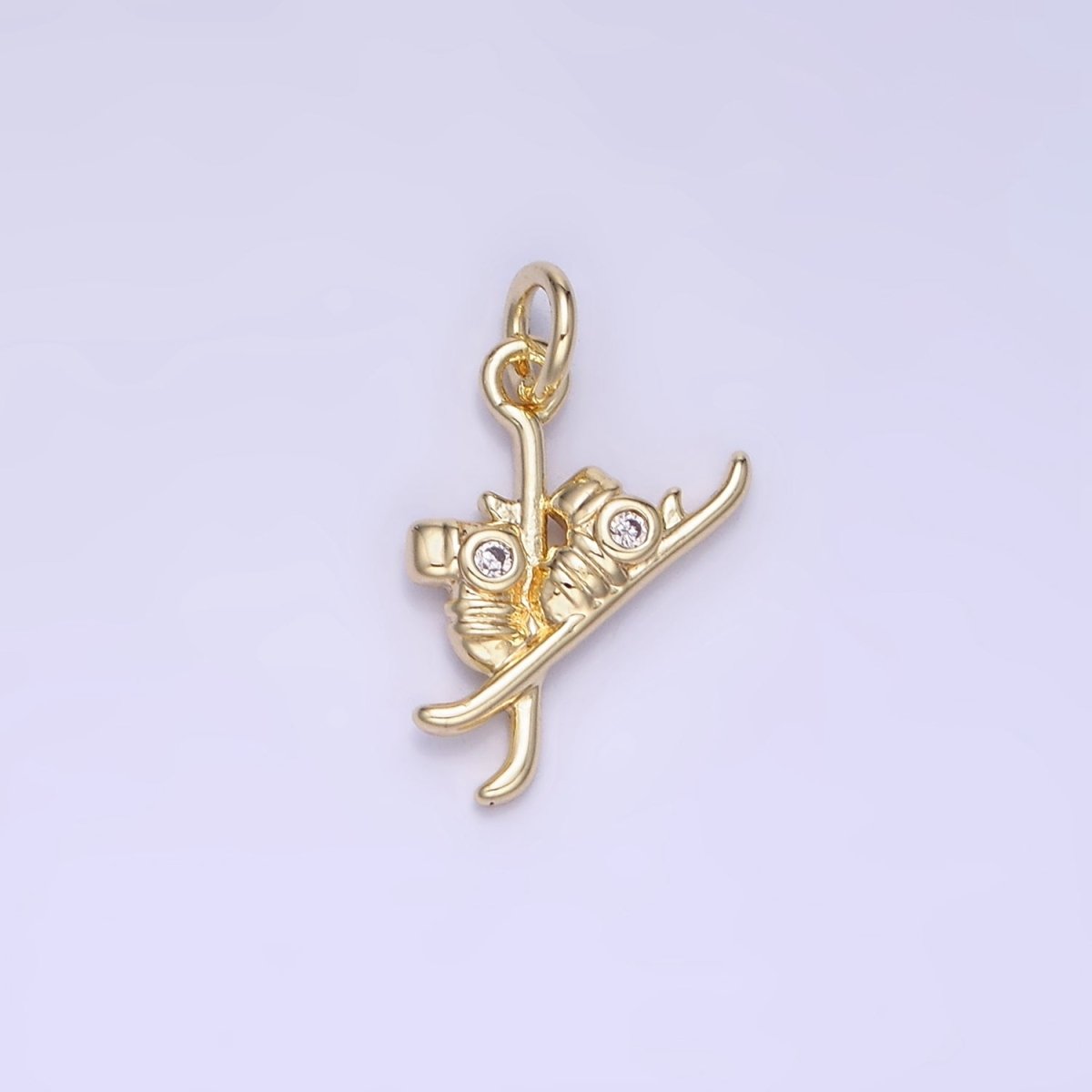 14k Gold Filled Ski Shoes with CZ Charm | AG-665