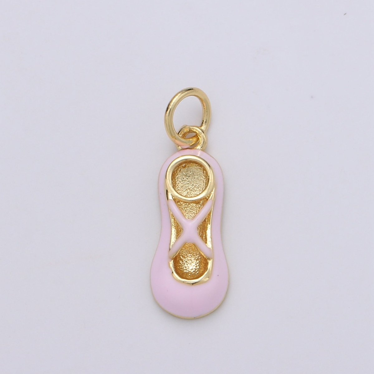 14K Gold Filled Small Gold Ballerina Shoes Charm,Dainty Pink Ballet Shoe Dancer Pendant for Kids Bracelet Earring Necklace Charm supply D-773