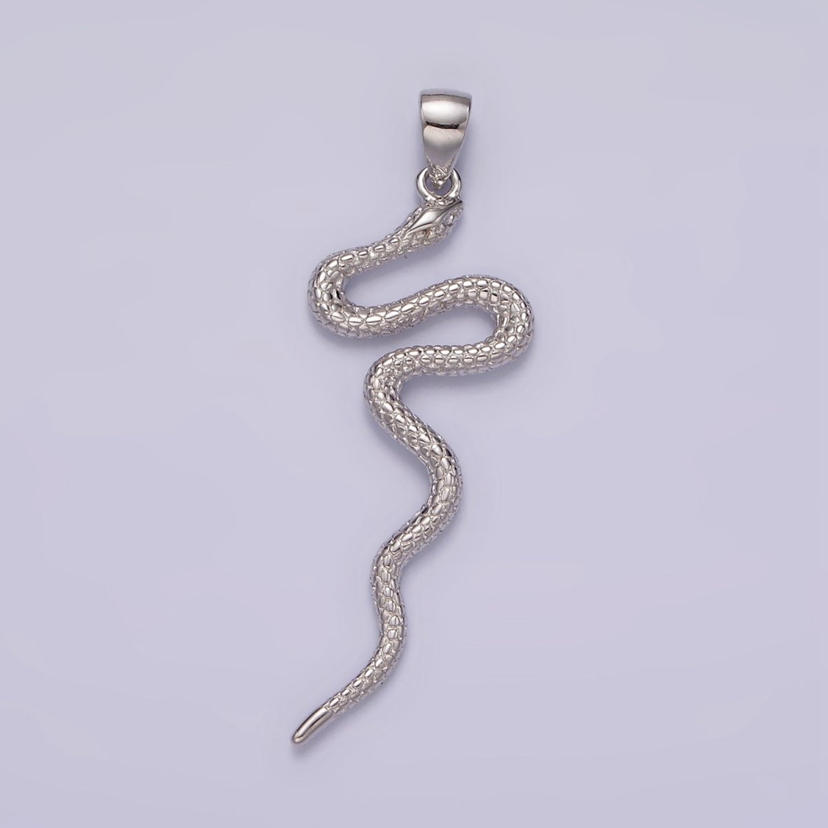 14K Gold Filled Snake Slithering Serpent Scale Textured Pendant in Gold & Silver | N1791 N1792