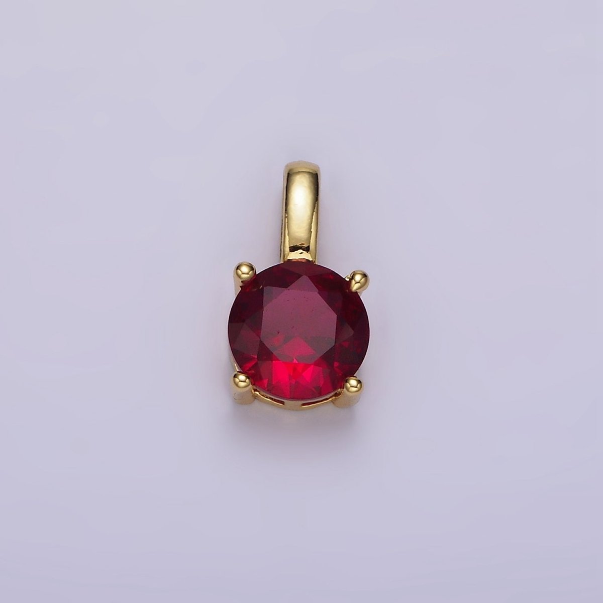 14K Gold Filled Solitaire Birthstone CZ Personalized Pendant | AH063 - AH074