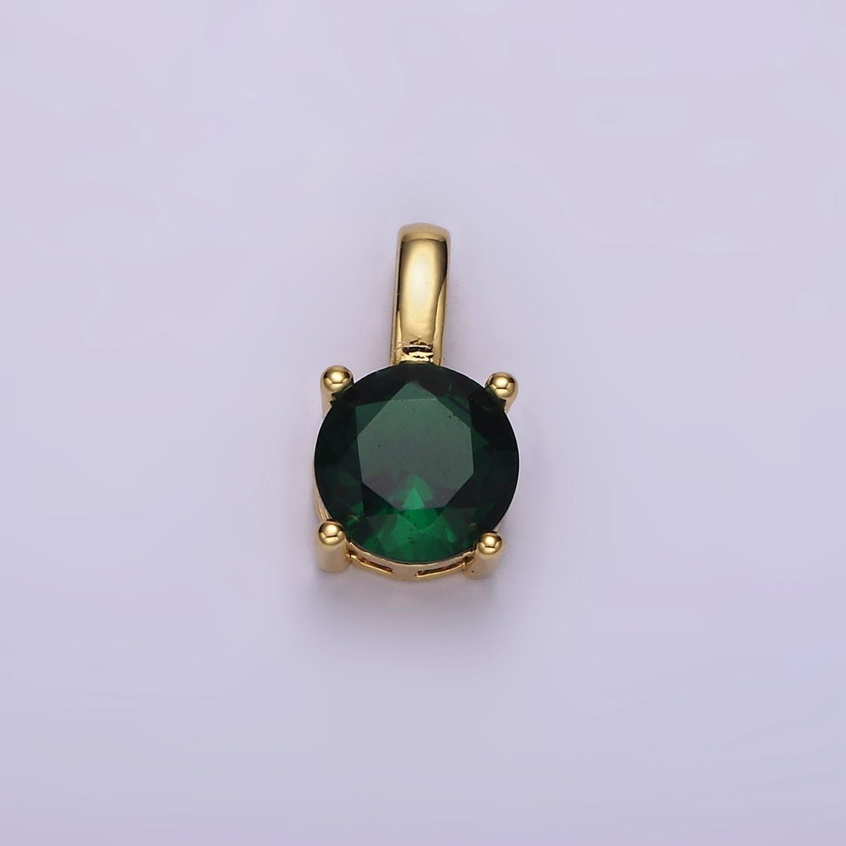 14K Gold Filled Solitaire Birthstone CZ Personalized Pendant | AH063 - AH074