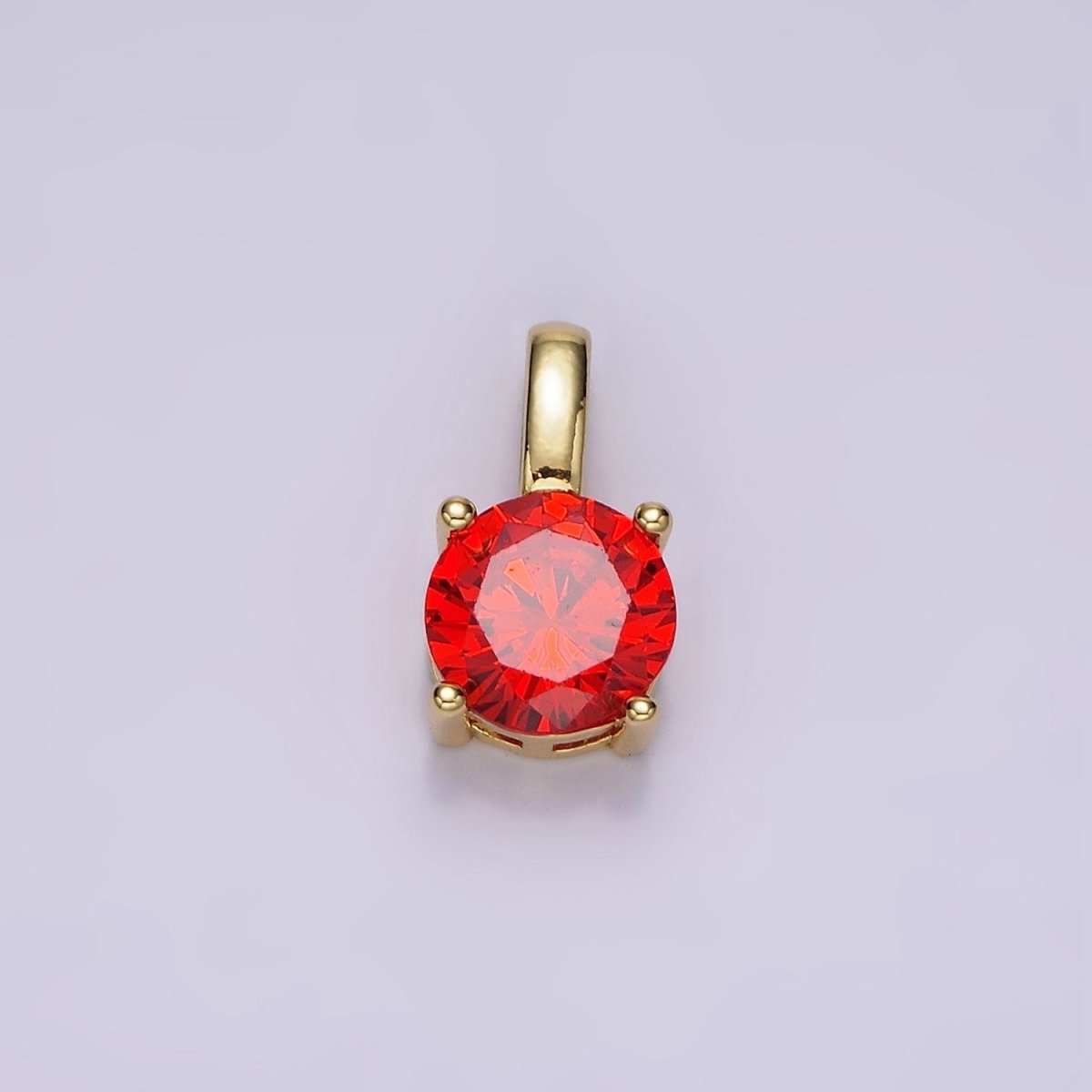 14K Gold Filled Solitaire Birthstone CZ Personalized Pendant | AH063 - AH074