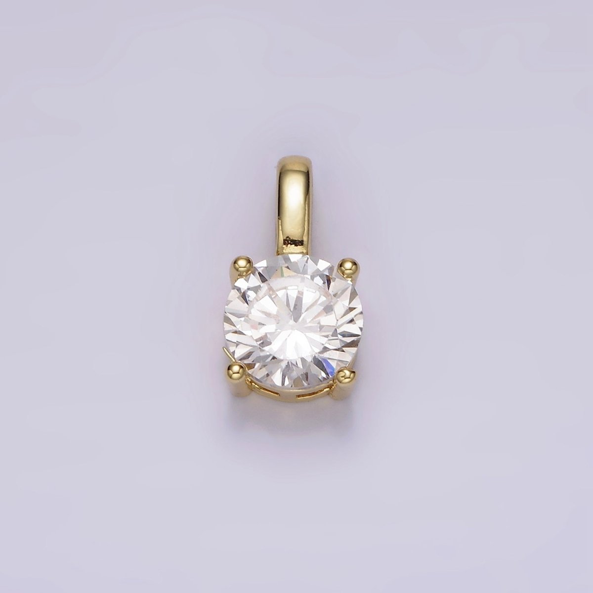 14K Gold Filled Solitaire Birthstone CZ Personalized Pendant | AH063 - AH074