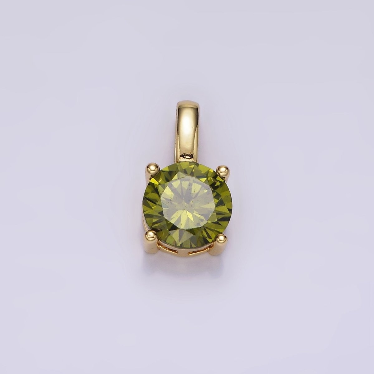 14K Gold Filled Solitaire Birthstone CZ Personalized Pendant | AH063 - AH074