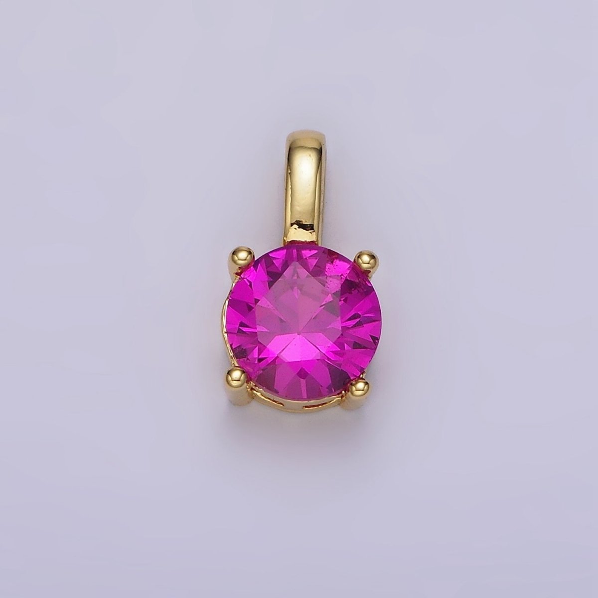 14K Gold Filled Solitaire Birthstone CZ Personalized Pendant | AH063 - AH074