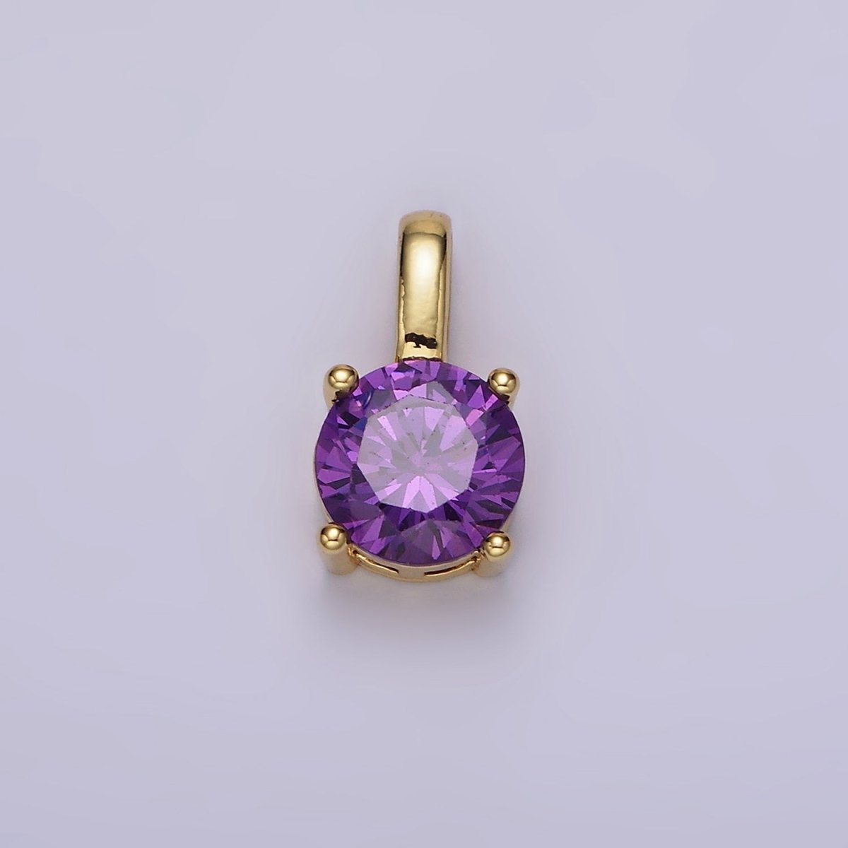 14K Gold Filled Solitaire Birthstone CZ Personalized Pendant | AH063 - AH074