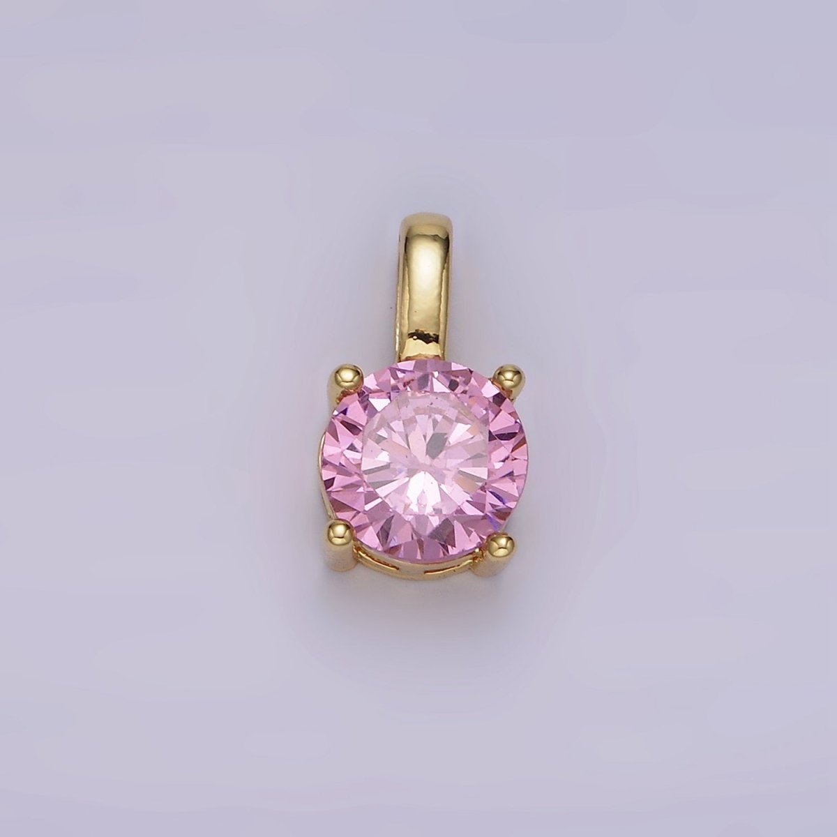 14K Gold Filled Solitaire Birthstone CZ Personalized Pendant | AH063 - AH074