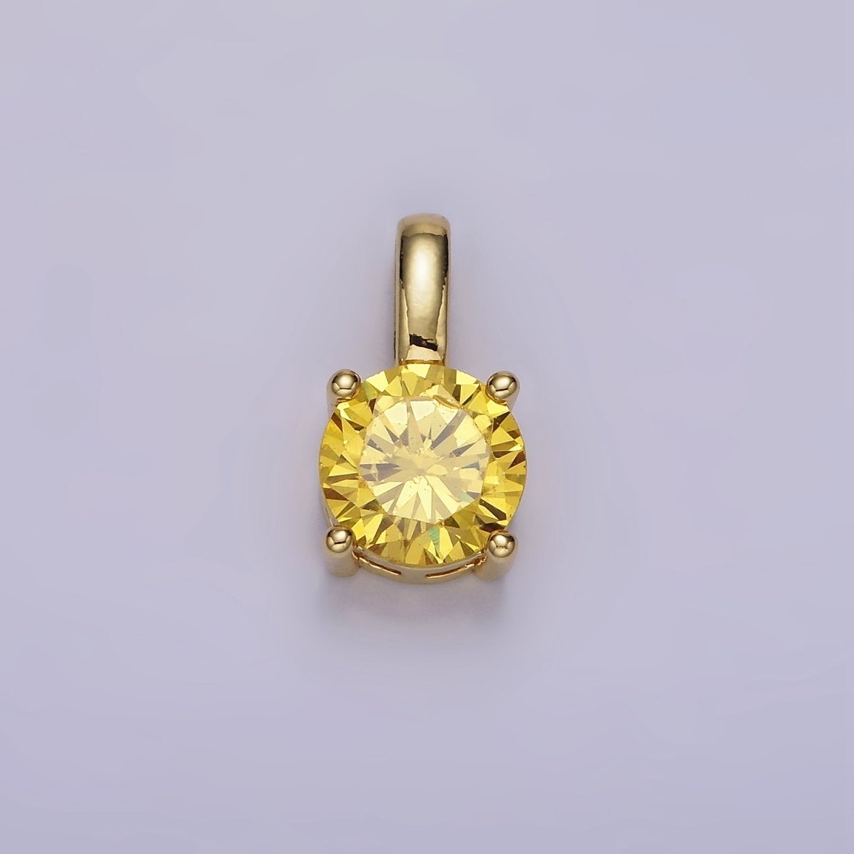 14K Gold Filled Solitaire Birthstone CZ Personalized Pendant | AH063 - AH074