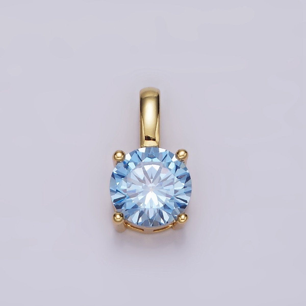14K Gold Filled Solitaire Birthstone CZ Personalized Pendant | AH063 - AH074