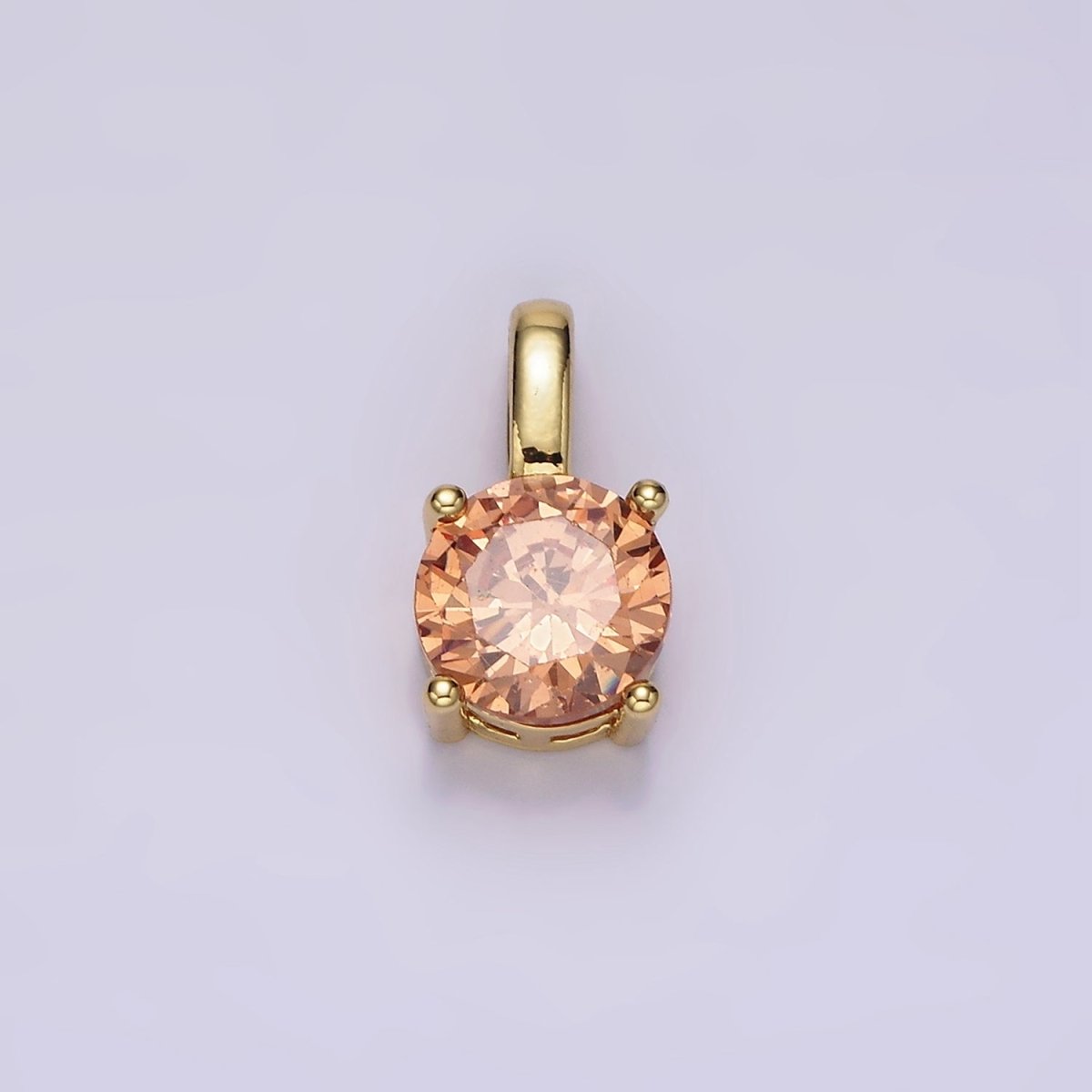 14K Gold Filled Solitaire Birthstone CZ Personalized Pendant | AH063 - AH074