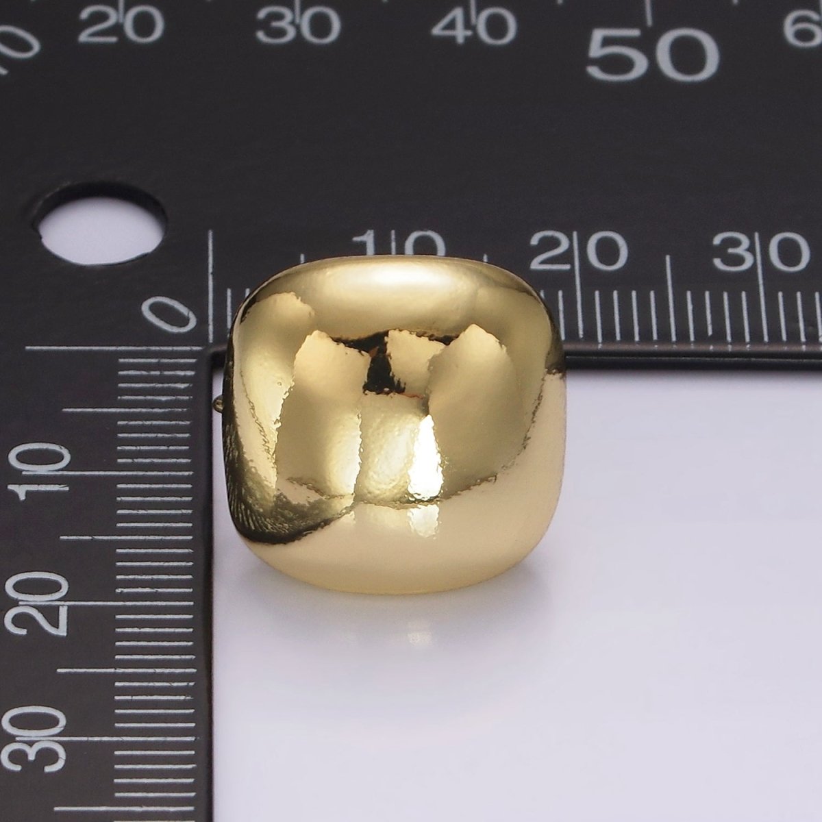 14K Gold Filled Square Dome Open Loop Stud Earrings Findings Supply | Z625