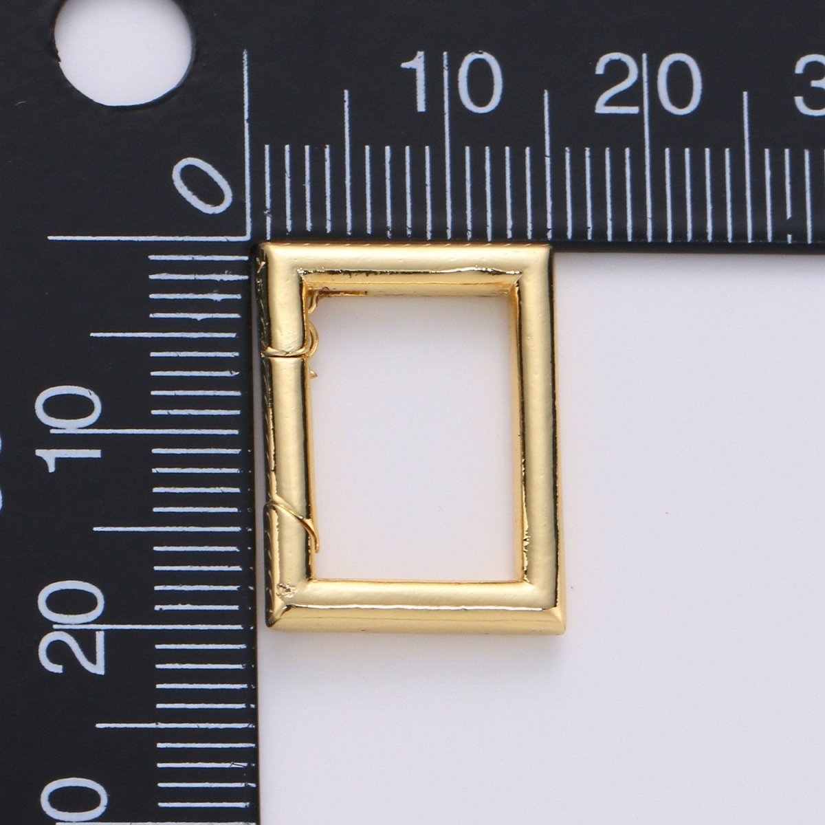 14K Gold Filled Square Shape Carabiner Clasp with Easy Open Spring, Square Spring Snap Clasp for Jewelry Making supply K-828