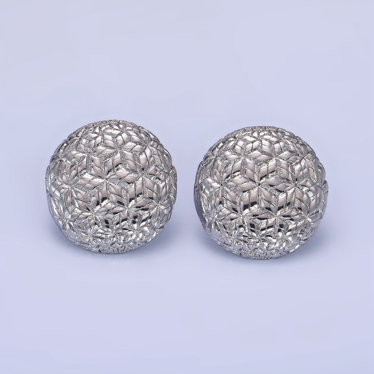 14K Gold Filled Star Multiband Round Stud Earrings in Gold & Silver | AB1288 AB1289