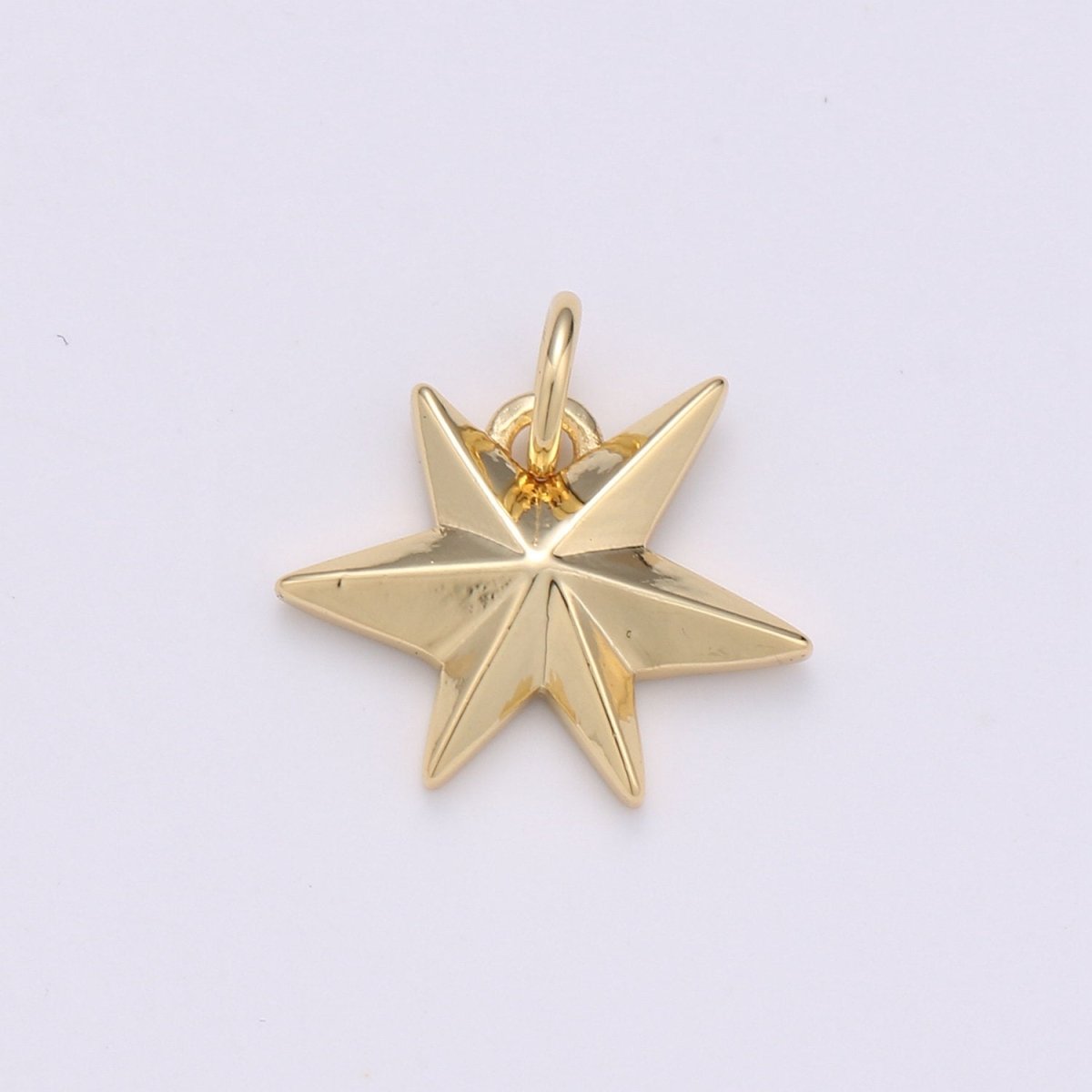 14k Gold Filled Star Pendant Starburst Charm 15mm Celestial Jewelry Making Supply D-590